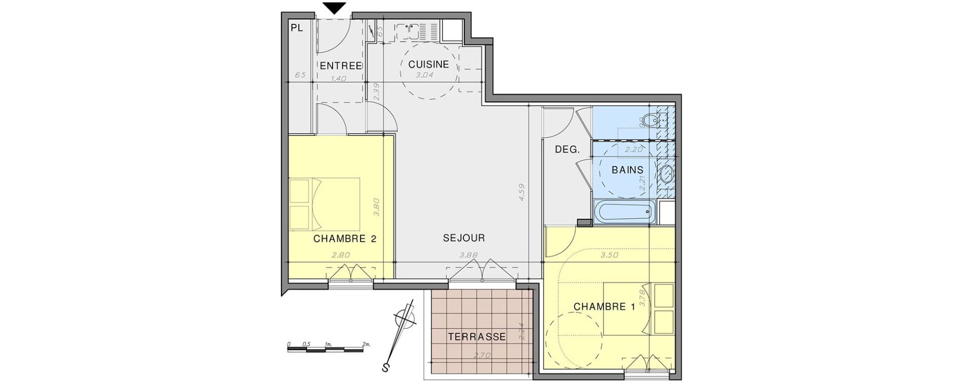 Appartement T3 de 65,00 m2 &agrave; Vallauris Centre