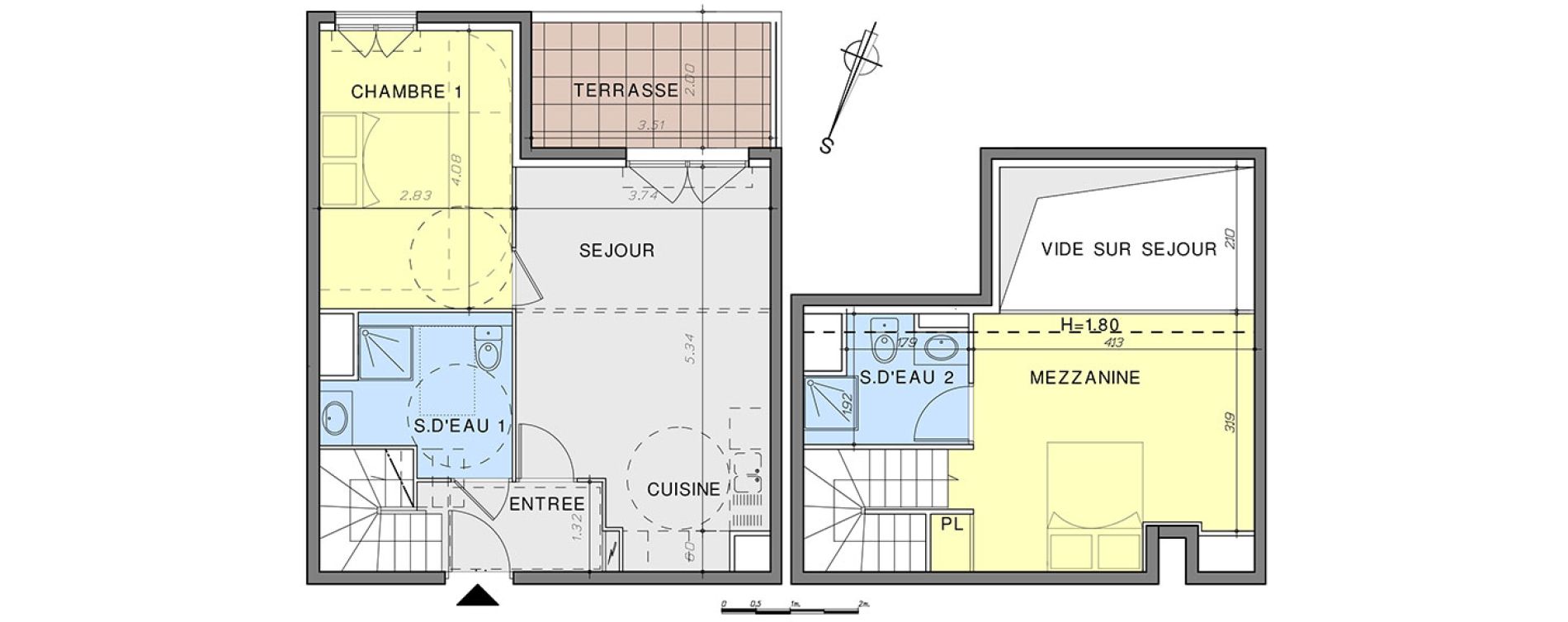 Duplex T2 de 58,30 m2 &agrave; Vallauris Centre