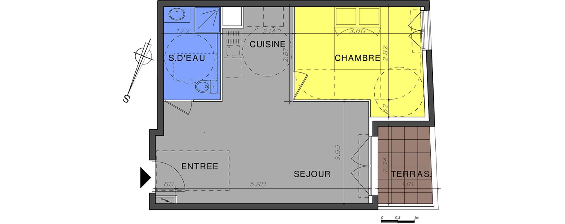 Appartement T2 de 41,90 m2 &agrave; Vallauris Centre