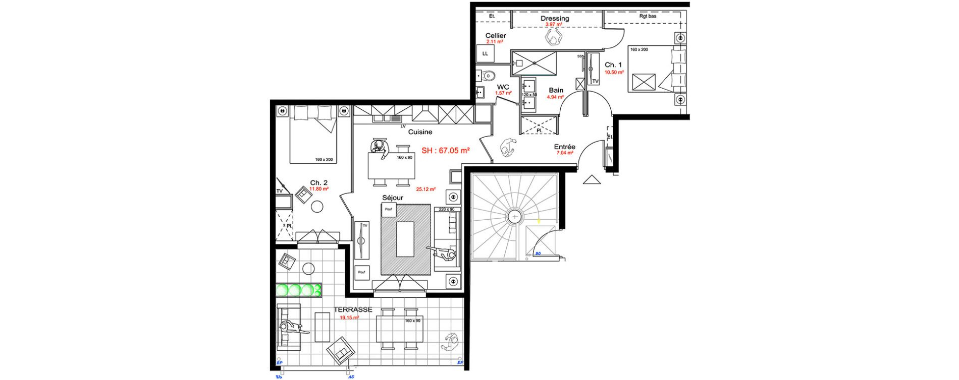 Appartement T3 de 67,05 m2 &agrave; Vallauris Centre