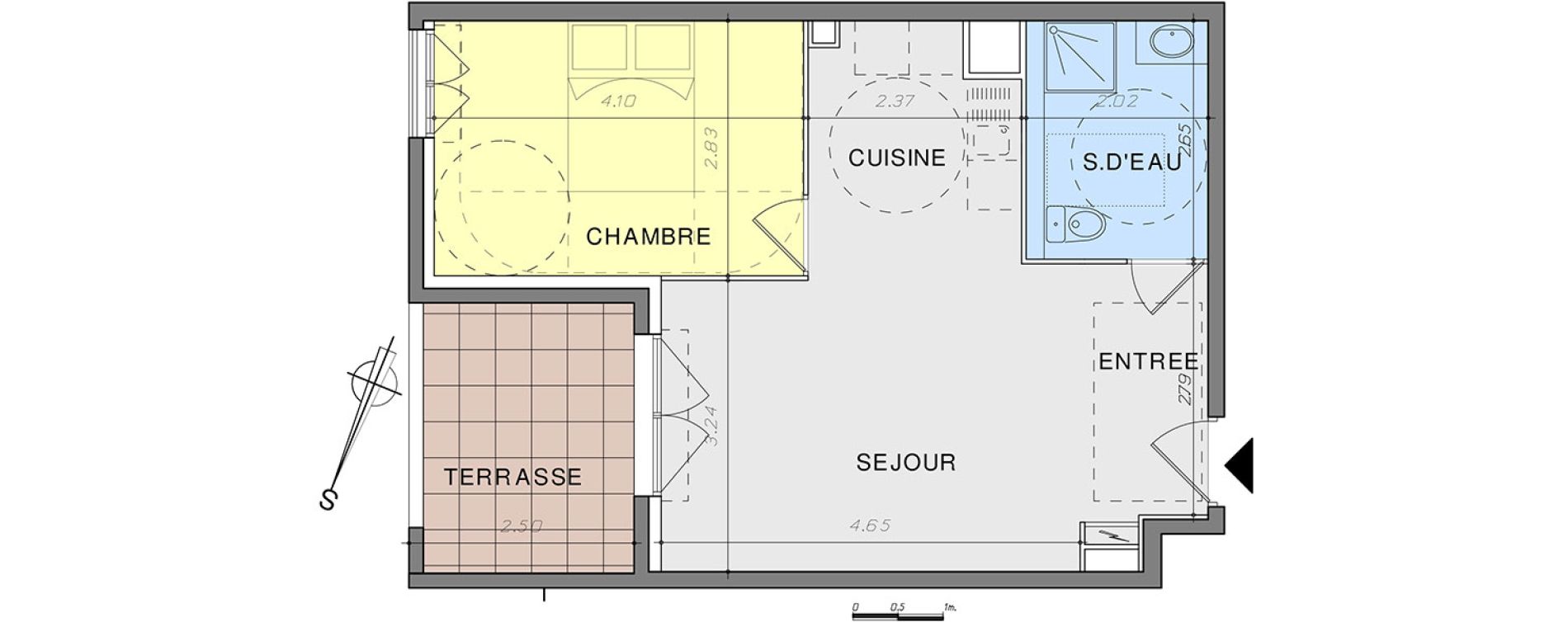 Appartement T2 de 42,65 m2 &agrave; Vallauris Centre