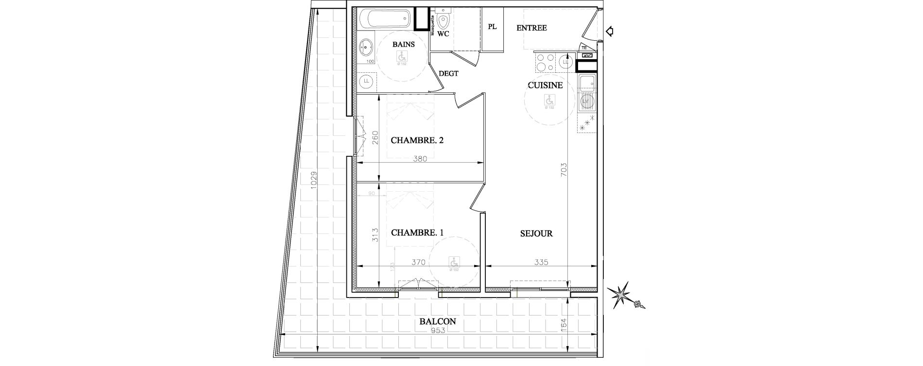 Appartement T3 de 58,50 m2 &agrave; Vence Centre