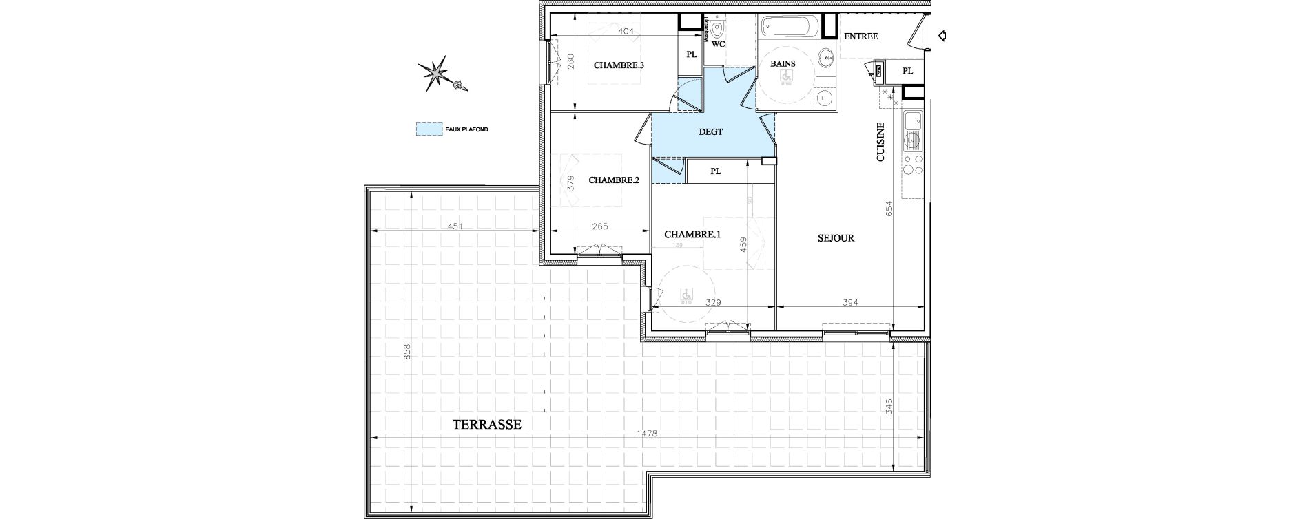 Appartement T4 de 76,55 m2 &agrave; Vence Centre