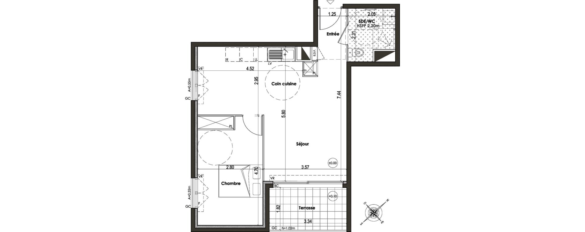 Appartement T2 de 47,85 m2 &agrave; Villefranche-Sur-Mer Centre
