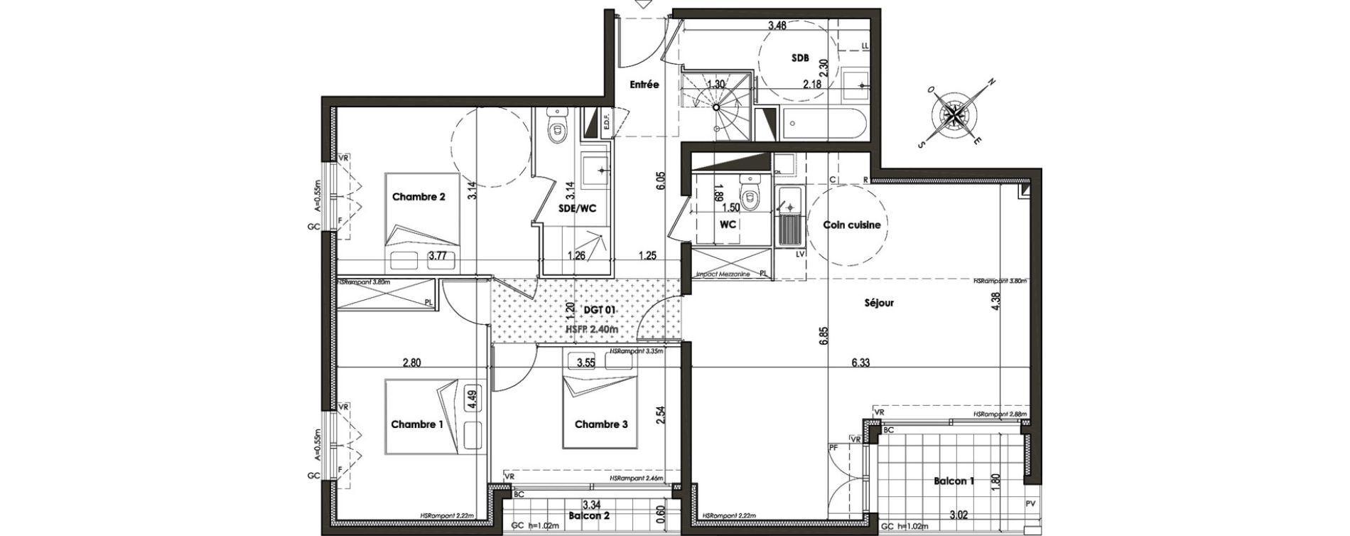 Appartement T5 de 107,39 m2 &agrave; Villefranche-Sur-Mer Centre