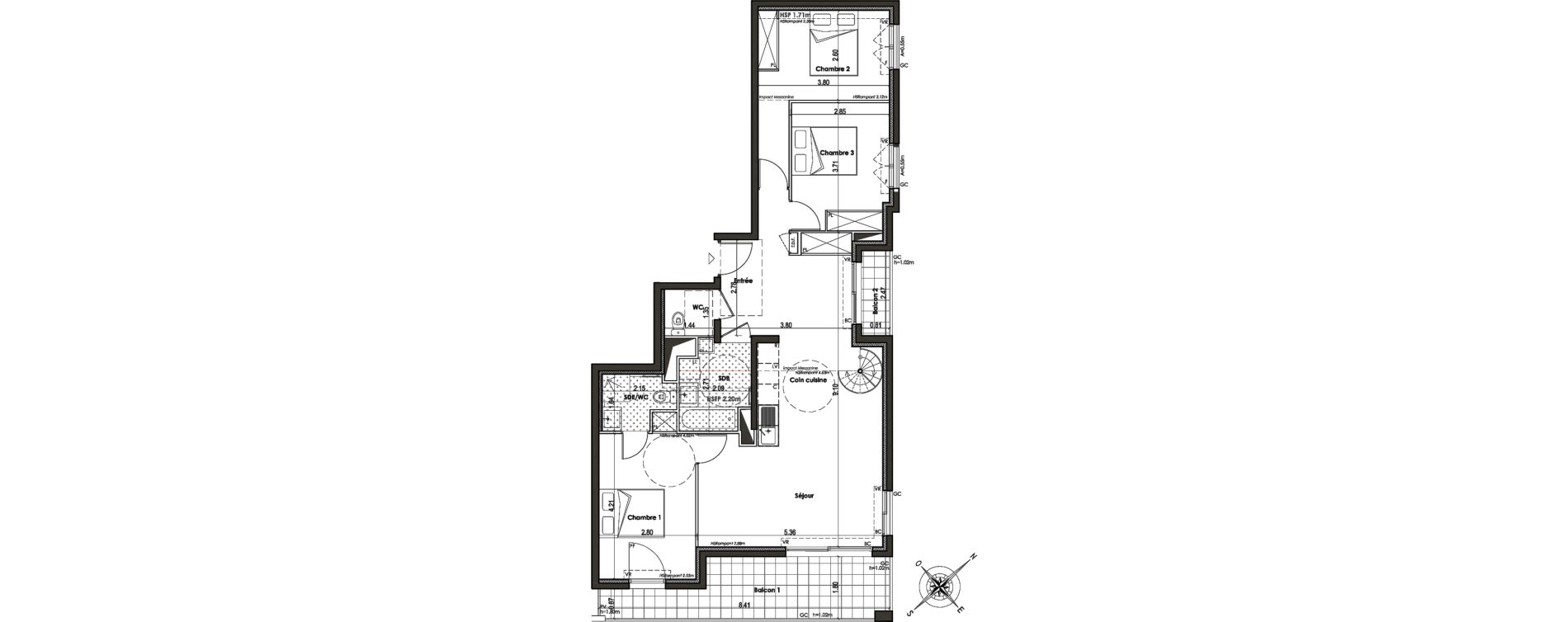 Appartement T5 de 102,54 m2 &agrave; Villefranche-Sur-Mer Centre