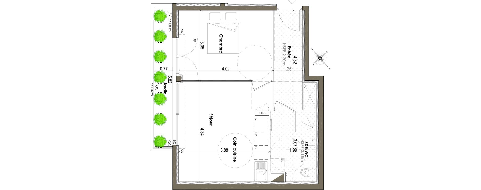 Appartement T2 de 40,98 m2 &agrave; Villefranche-Sur-Mer Centre