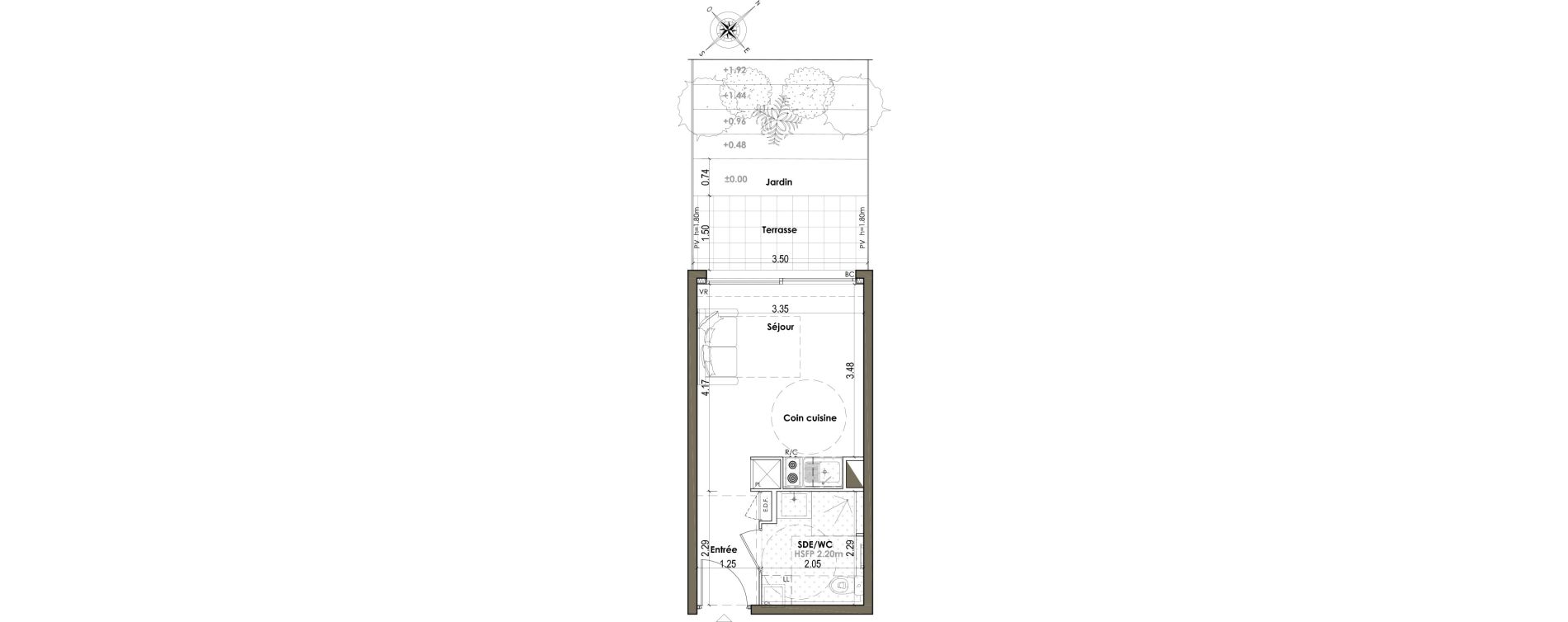 Appartement T1 de 20,87 m2 &agrave; Villefranche-Sur-Mer Centre