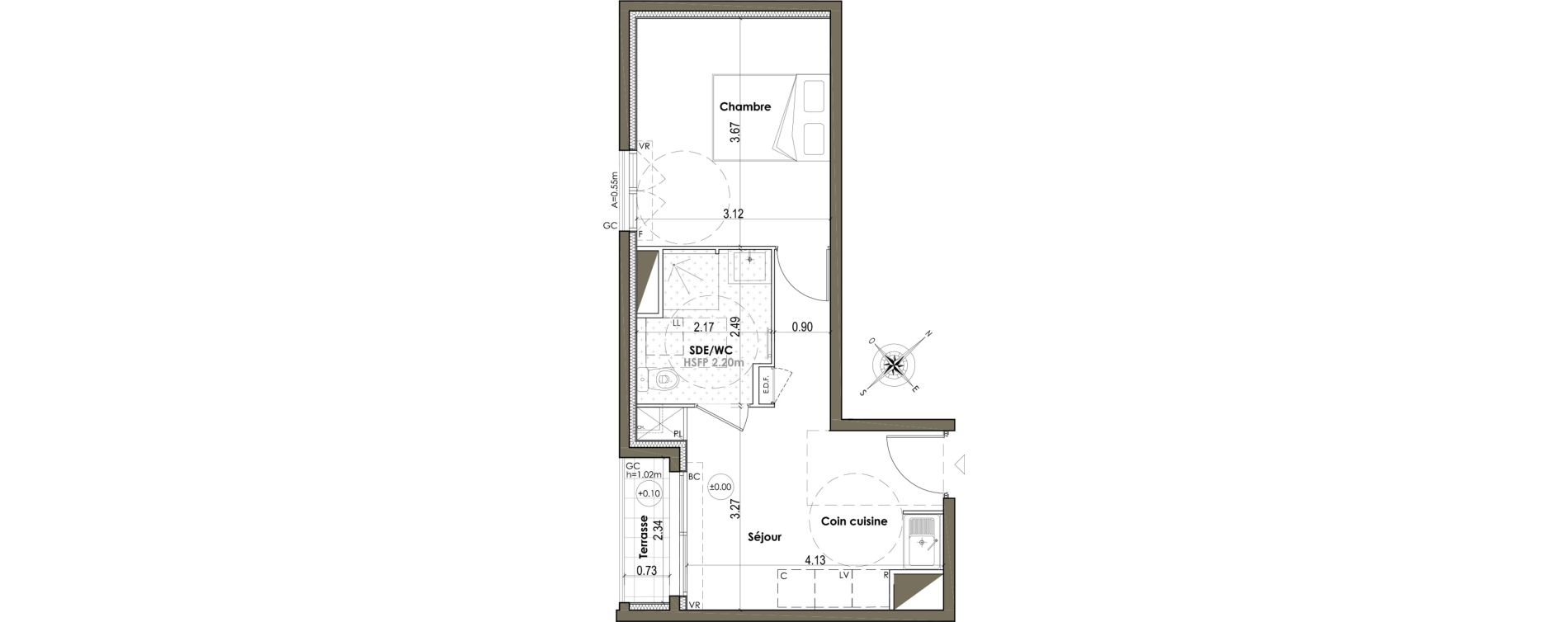 Appartement T2 de 31,16 m2 &agrave; Villefranche-Sur-Mer Centre