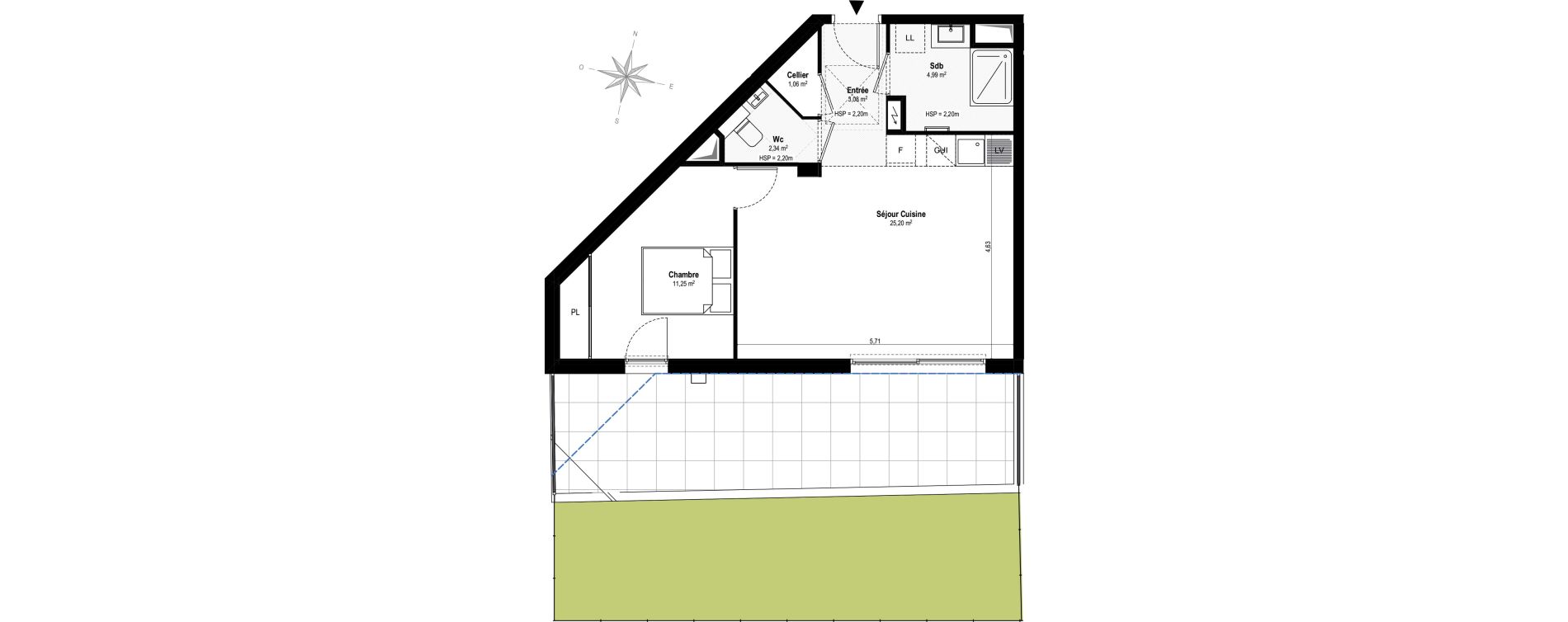 Appartement T2 de 47,92 m2 &agrave; Villeneuve-Loubet Vaugrenier
