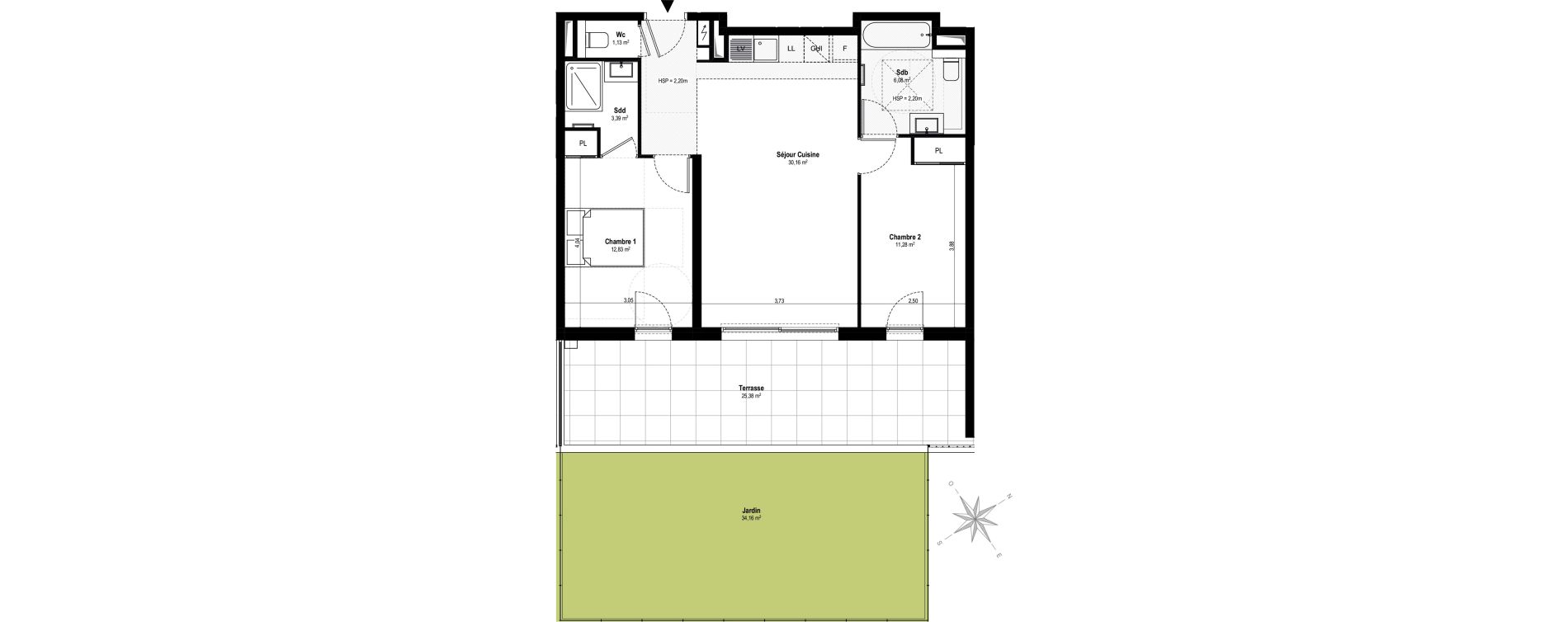 Appartement T3 de 64,87 m2 &agrave; Villeneuve-Loubet Vaugrenier