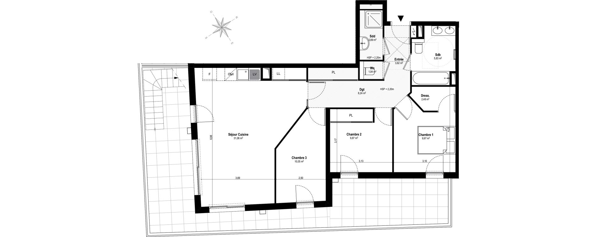 Appartement T4 de 85,07 m2 &agrave; Villeneuve-Loubet Vaugrenier
