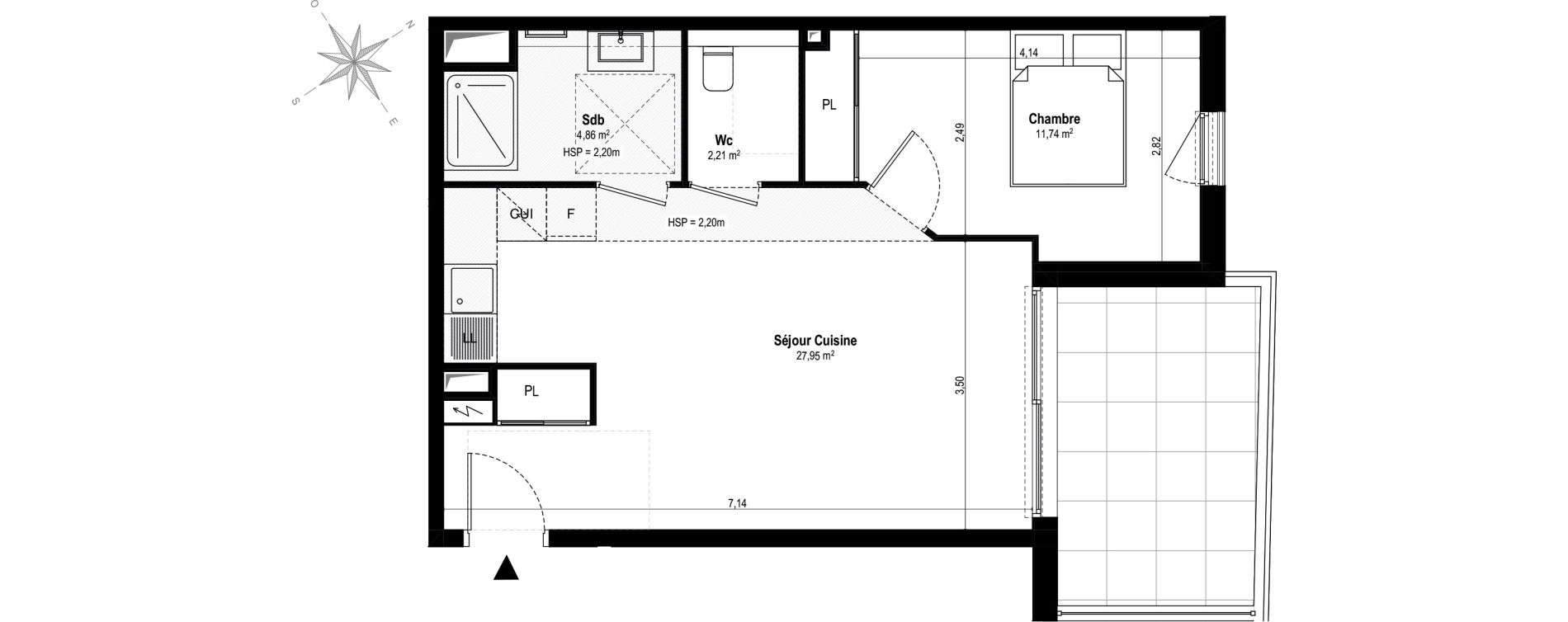 Appartement T2 de 46,76 m2 &agrave; Villeneuve-Loubet Vaugrenier