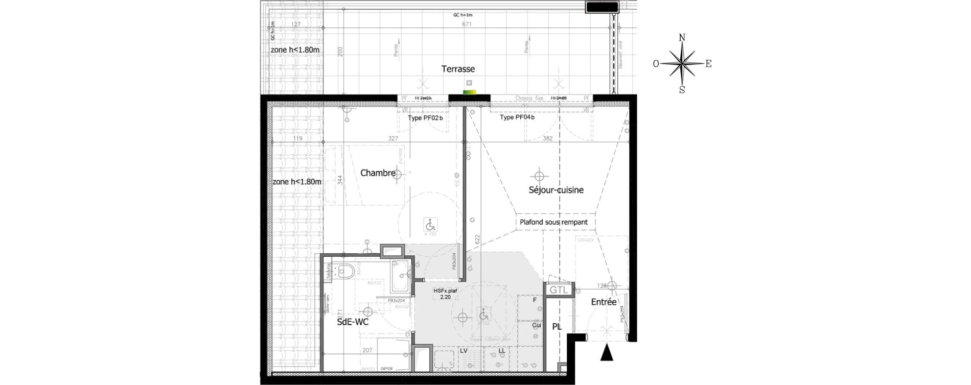 Appartement T2 de 41,66 m2 &agrave; Villeneuve-Loubet Plan