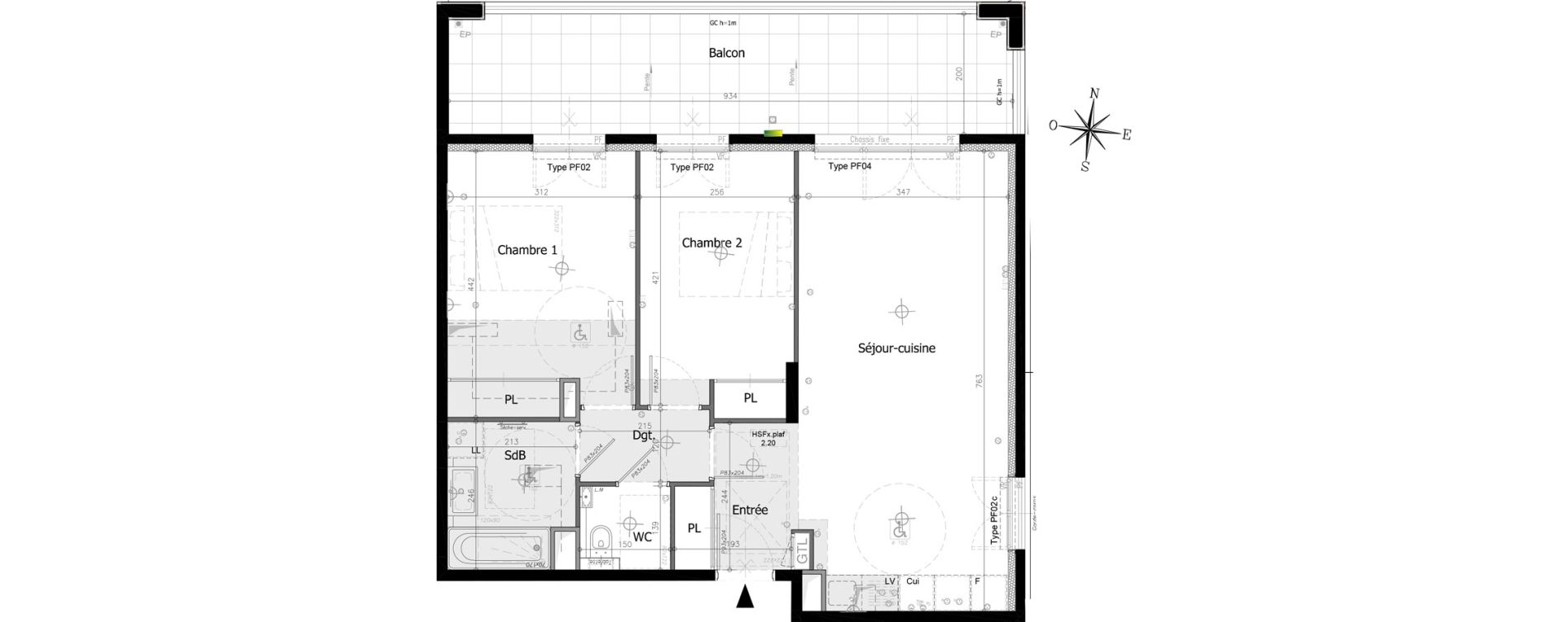 Appartement T3 de 64,17 m2 &agrave; Villeneuve-Loubet Plan