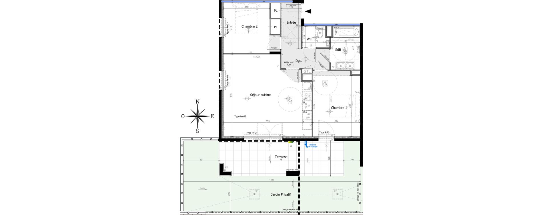 Appartement T3 de 63,42 m2 &agrave; Villeneuve-Loubet Plan