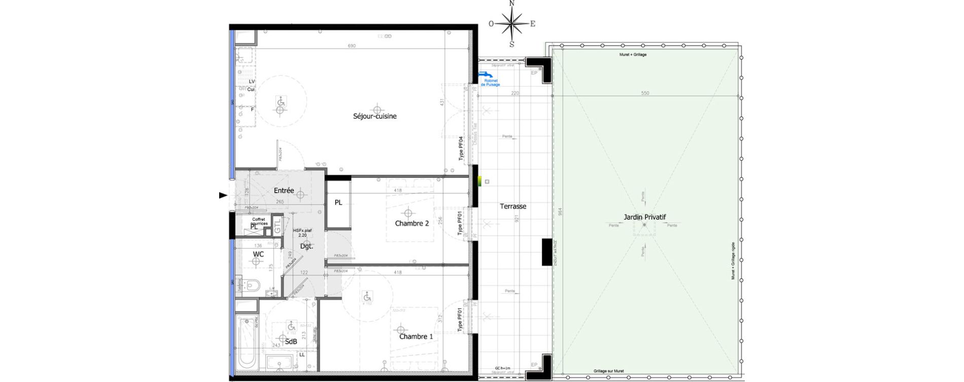 Appartement T3 de 67,26 m2 &agrave; Villeneuve-Loubet Plan