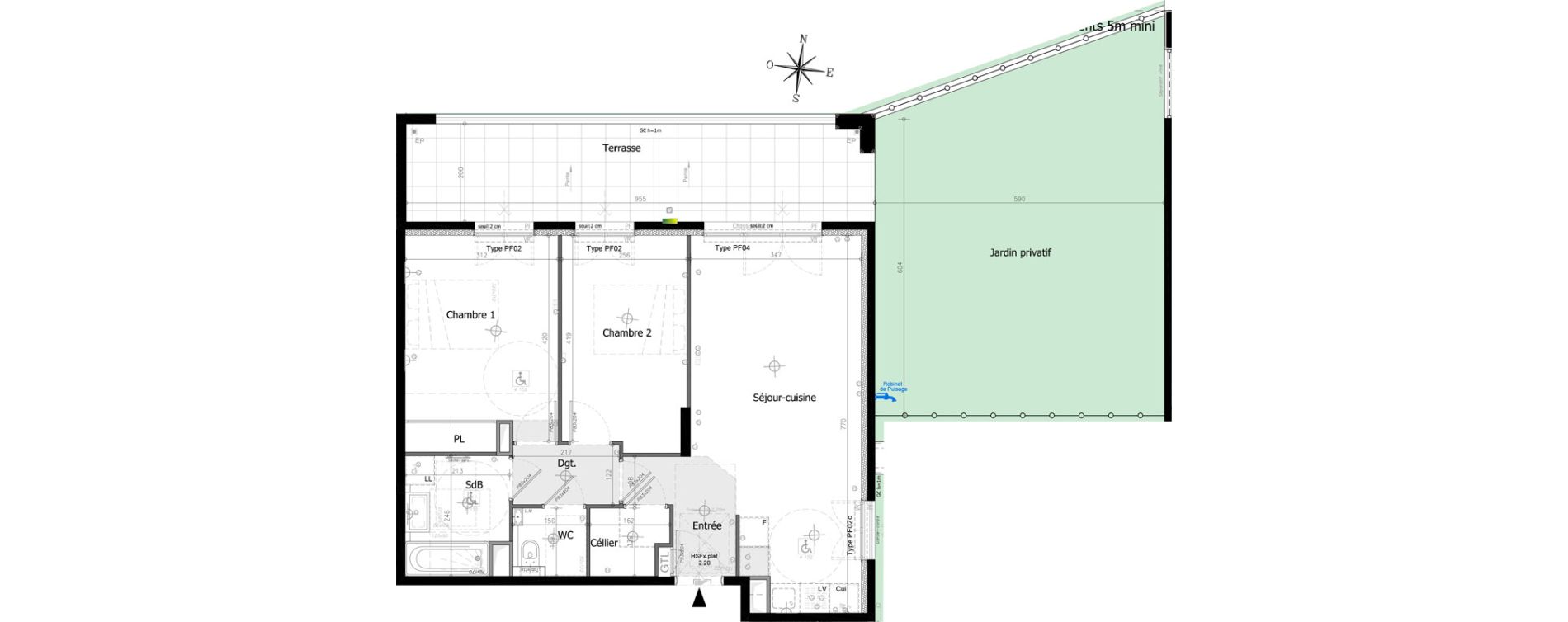 Appartement T3 de 61,25 m2 &agrave; Villeneuve-Loubet Plan