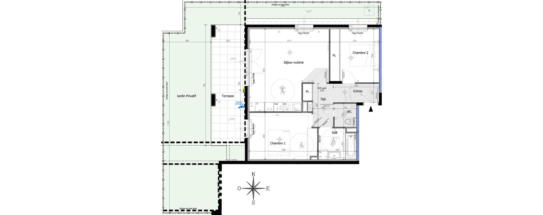 Appartement T3 de 62,51 m2 &agrave; Villeneuve-Loubet Plan