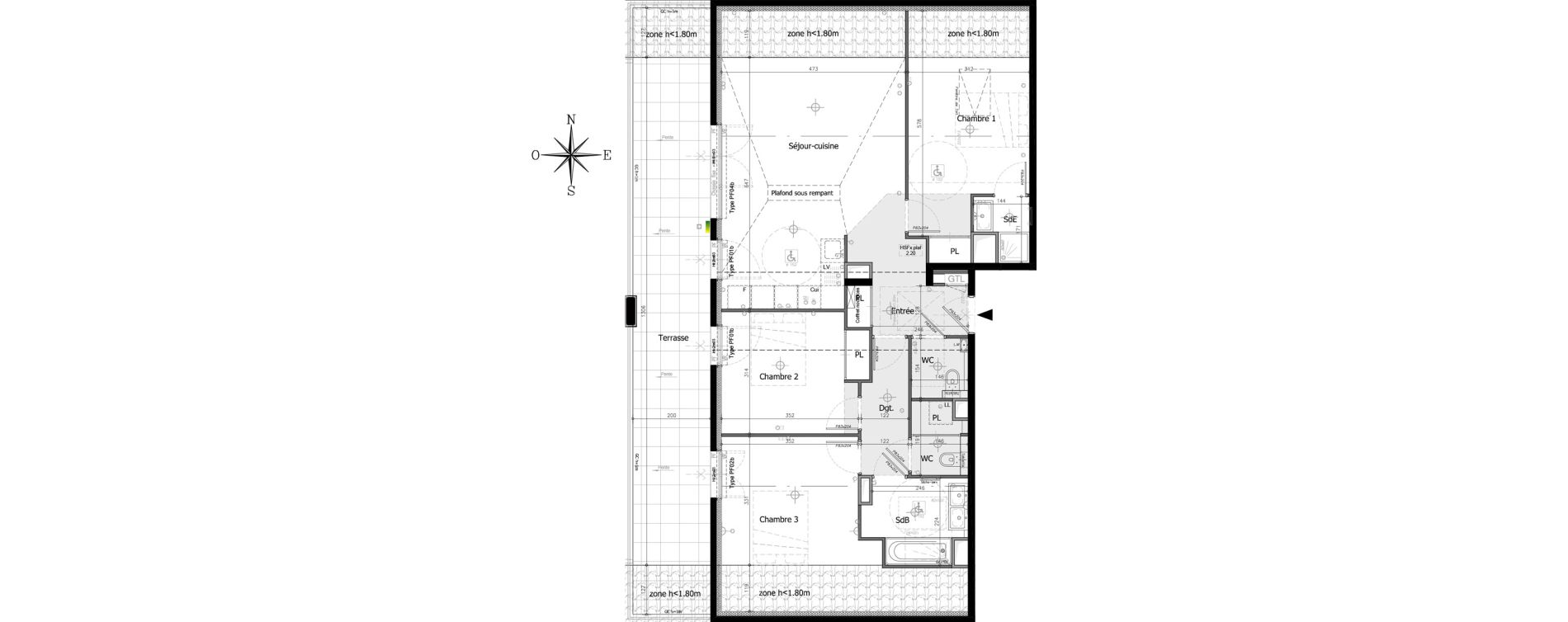 Appartement T4 de 86,39 m2 &agrave; Villeneuve-Loubet Plan
