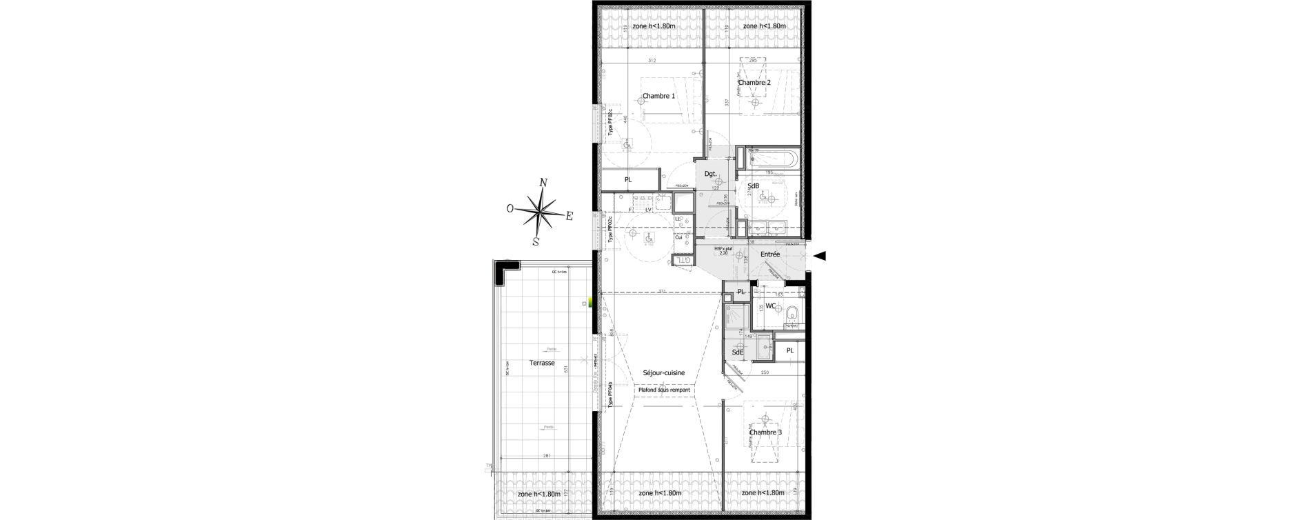 Appartement T4 de 77,31 m2 &agrave; Villeneuve-Loubet Plan
