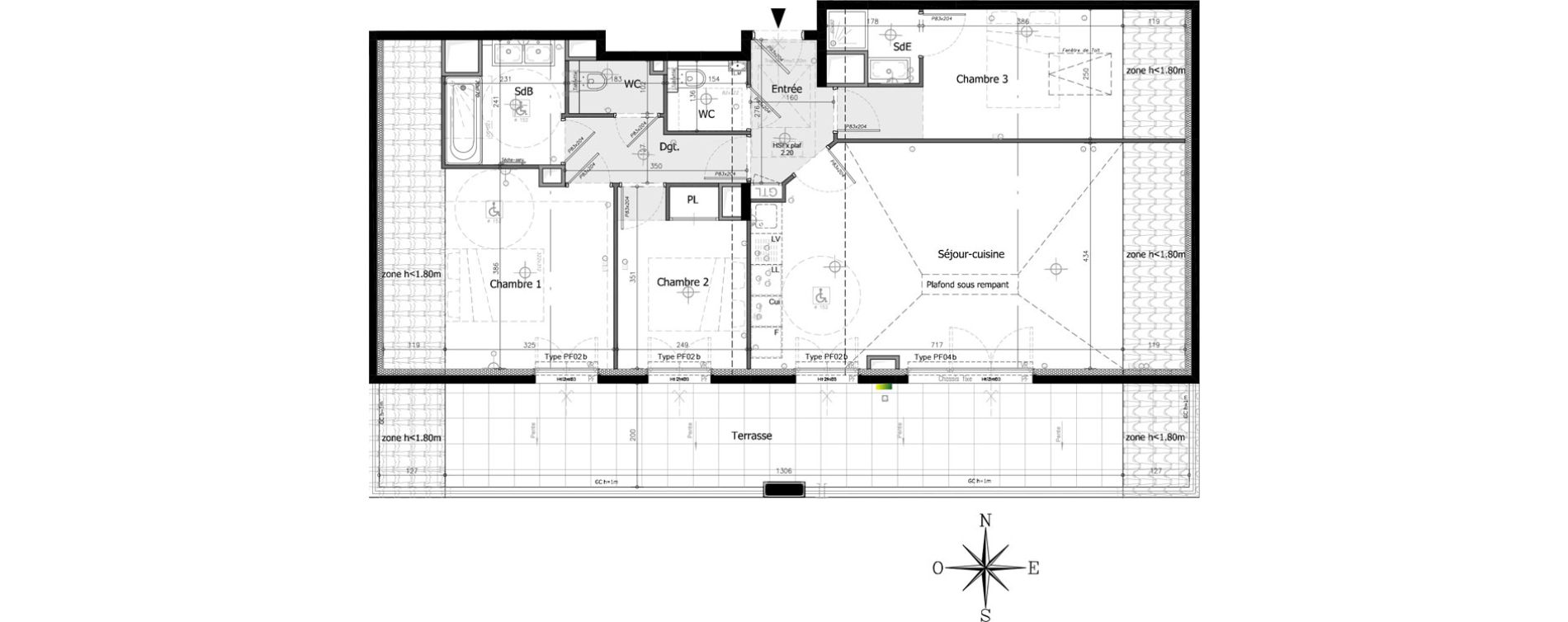 Appartement T4 de 80,15 m2 &agrave; Villeneuve-Loubet Plan