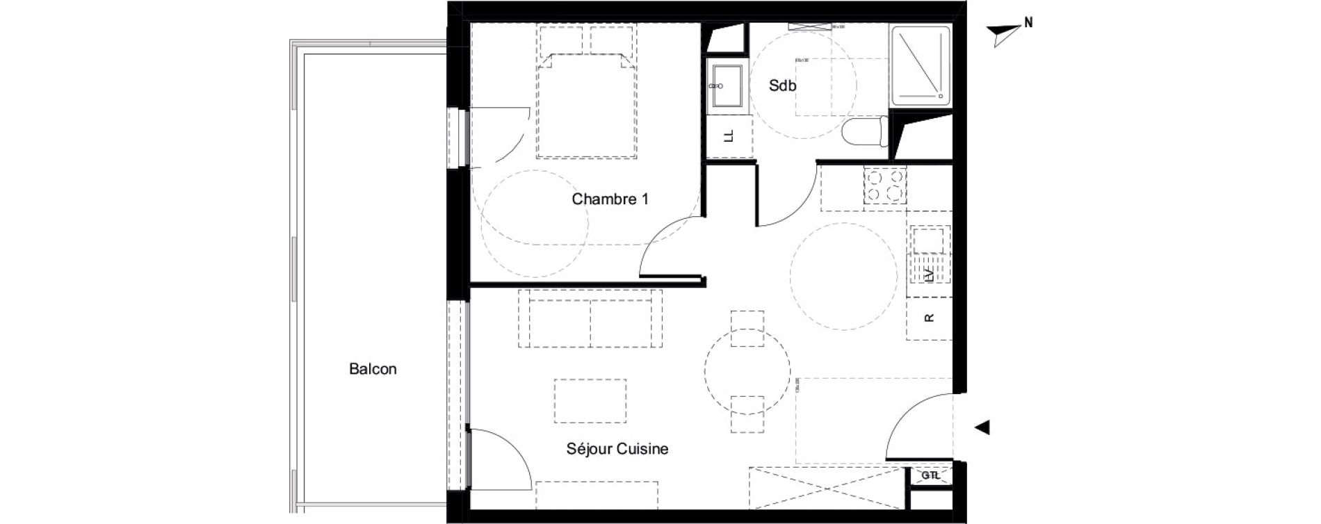 Appartement T2 de 44,20 m2 &agrave; Villeneuve-Loubet Marina