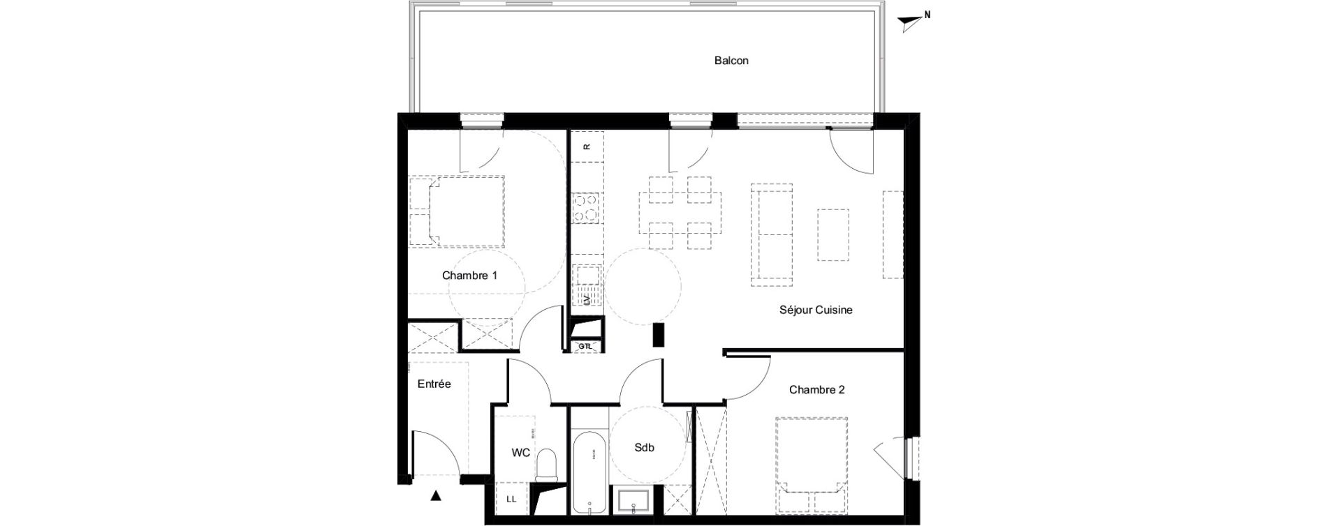 Appartement T3 de 69,10 m2 &agrave; Villeneuve-Loubet Marina