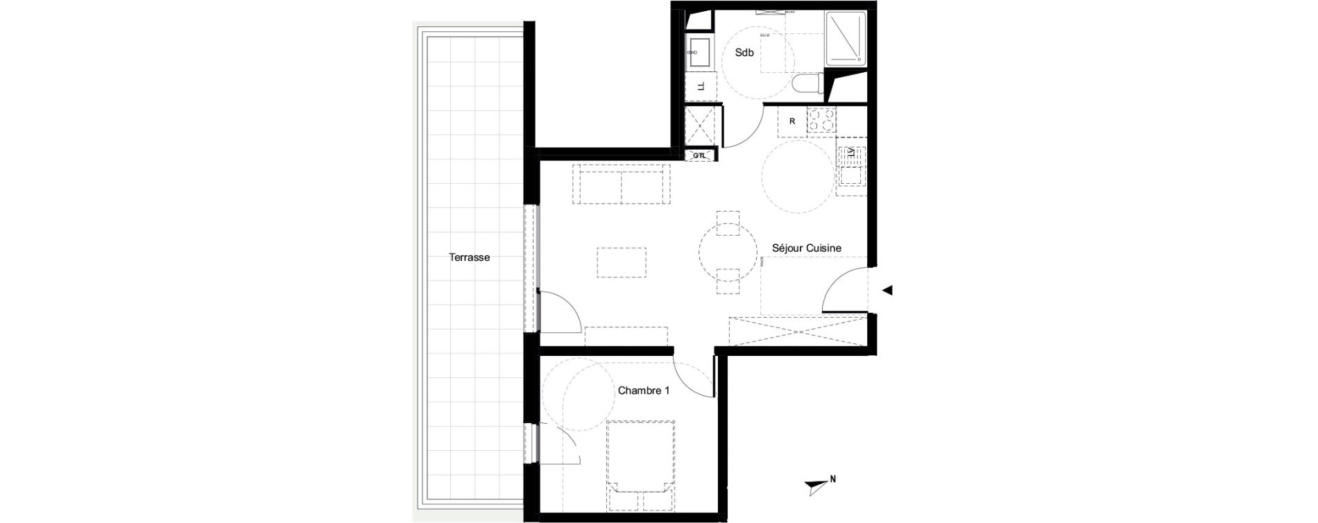 Appartement T2 de 48,10 m2 &agrave; Villeneuve-Loubet Marina