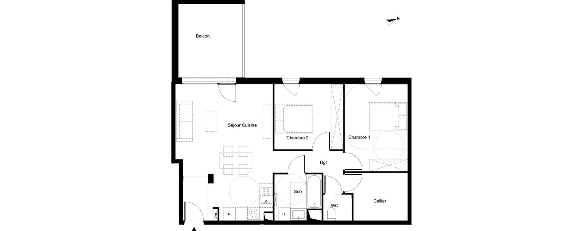 Appartement T3 de 73,90 m2 à Villeneuve-Loubet Marina
