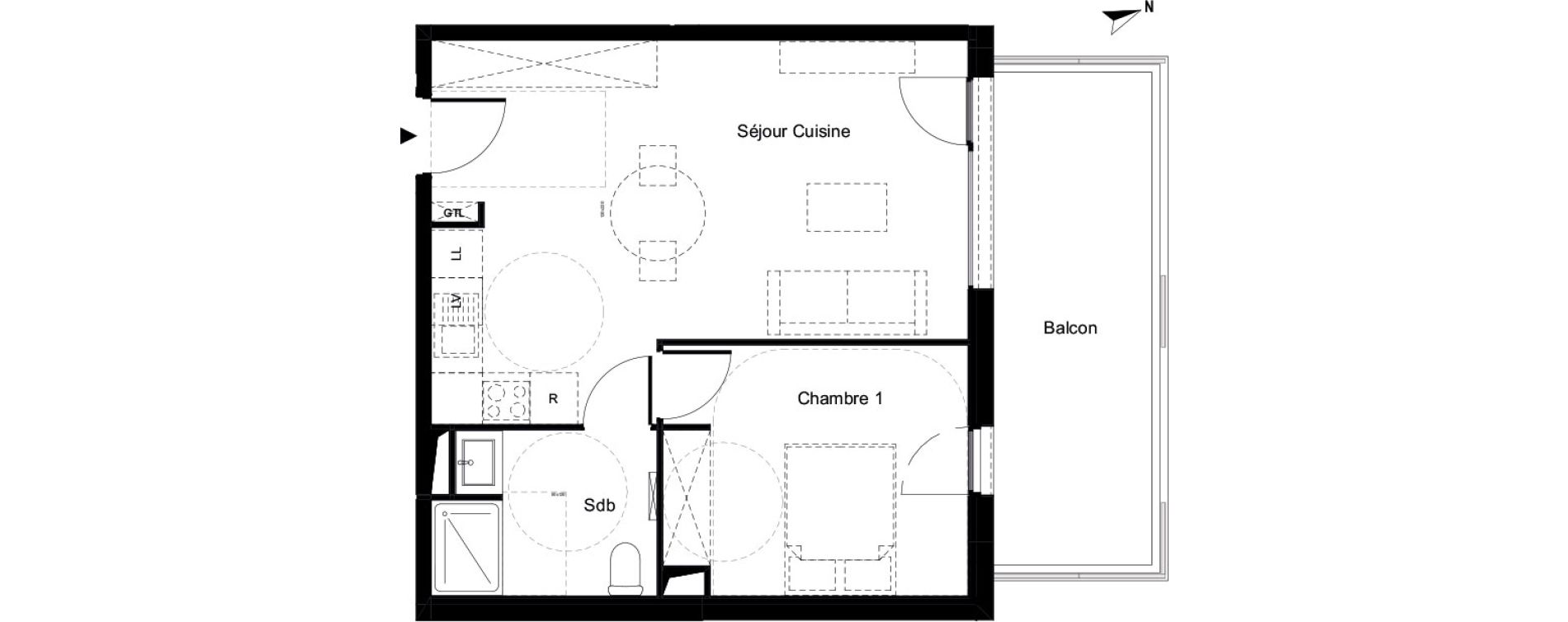 Appartement T2 de 45,80 m2 à Villeneuve-Loubet Marina
