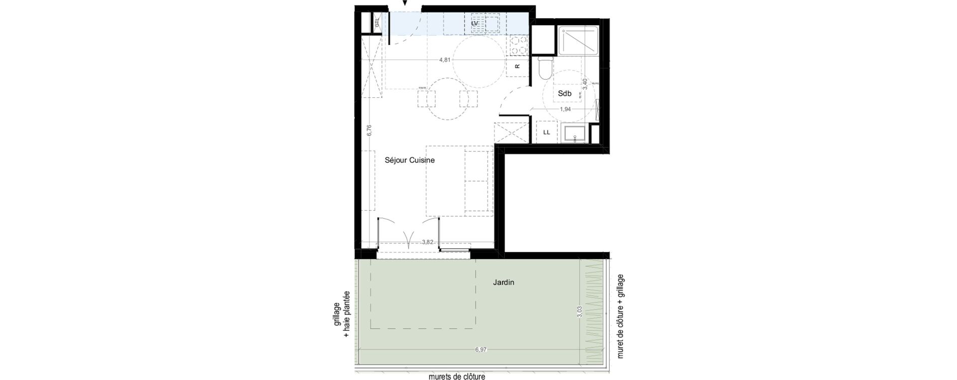 Appartement T1 de 35,00 m2 &agrave; Villeneuve-Loubet Marina