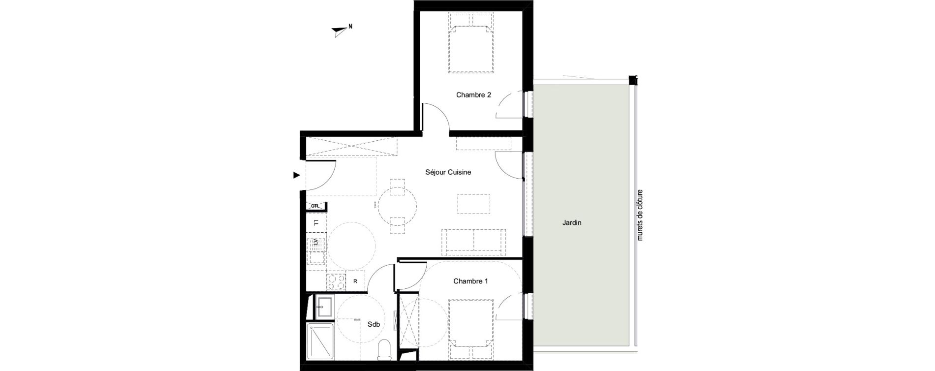 Appartement T3 de 57,70 m2 &agrave; Villeneuve-Loubet Marina