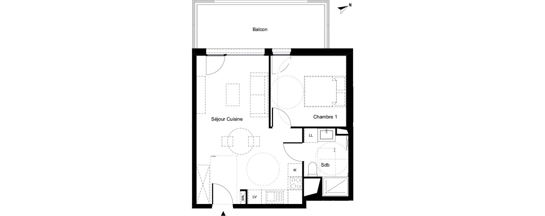 Appartement T2 de 43,80 m2 &agrave; Villeneuve-Loubet Marina