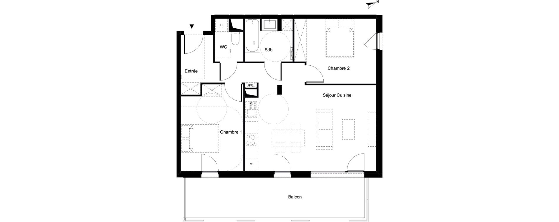 Appartement T3 de 69,10 m2 &agrave; Villeneuve-Loubet Marina