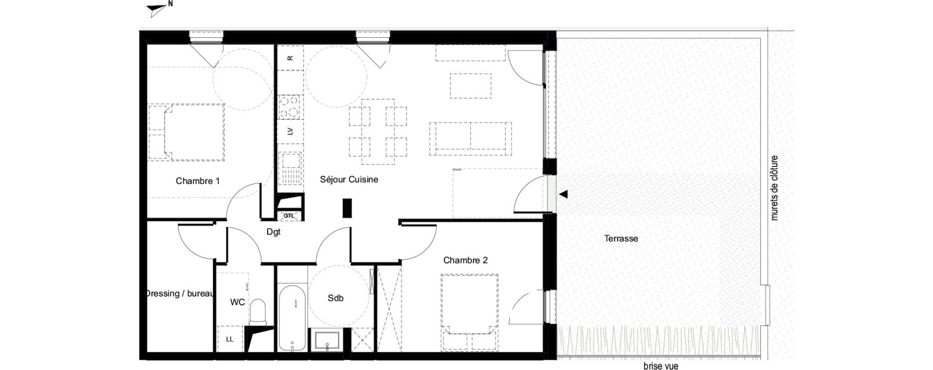 Appartement T3 de 70,40 m2 &agrave; Villeneuve-Loubet Marina