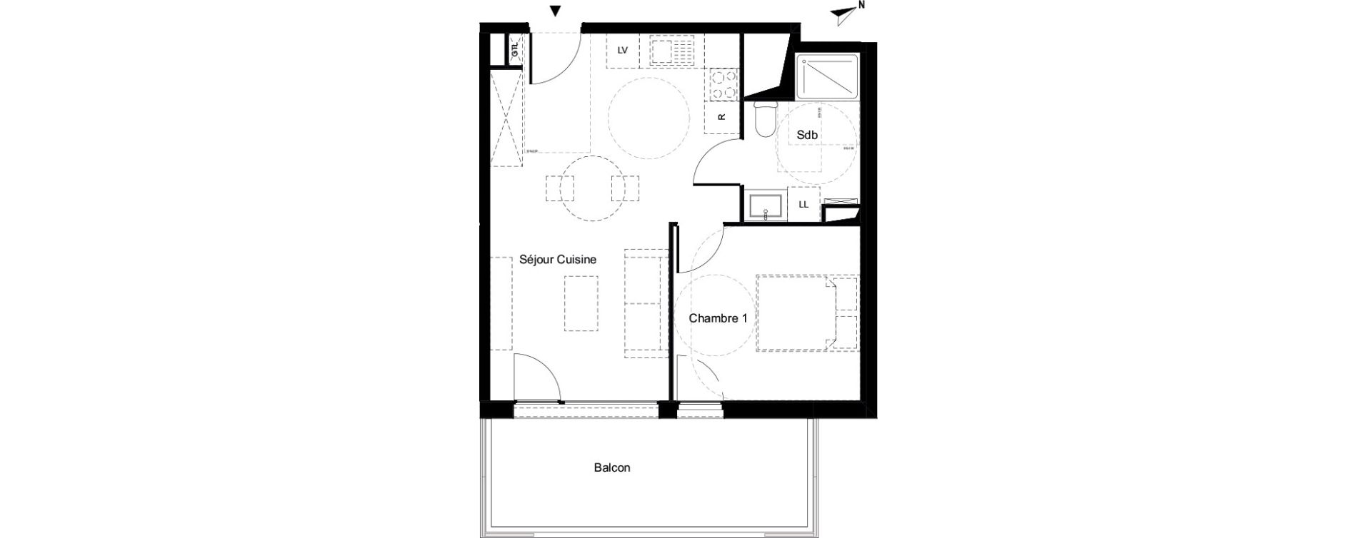 Appartement T2 de 43,10 m2 &agrave; Villeneuve-Loubet Marina