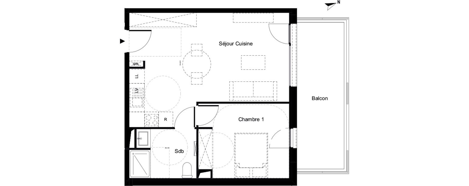 Appartement T2 de 45,80 m2 &agrave; Villeneuve-Loubet Marina