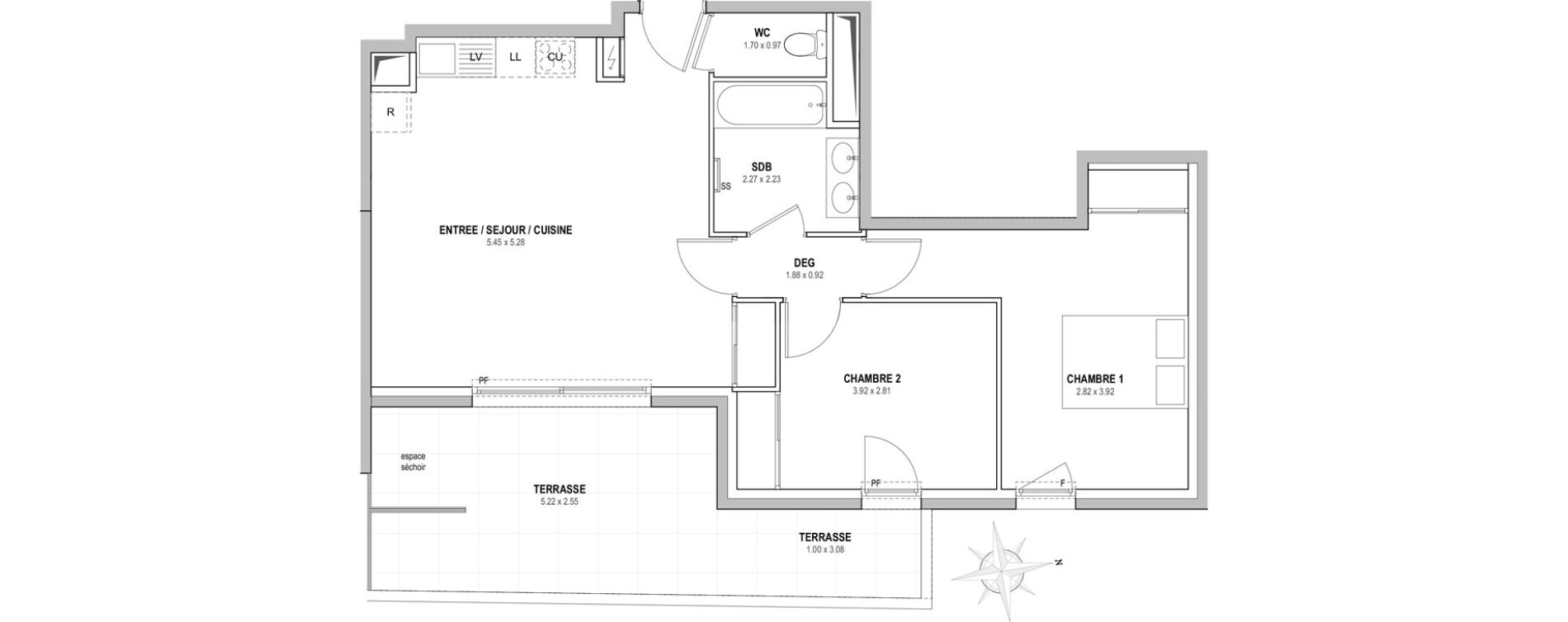 Appartement T3 de 60,91 m2 à Villeneuve-Loubet Centre