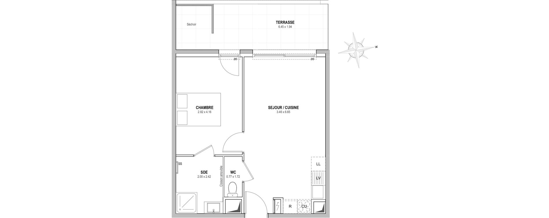 Appartement T2 de 40,23 m2 &agrave; Villeneuve-Loubet Centre