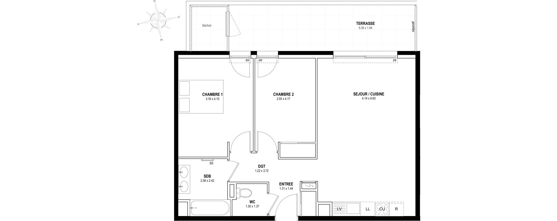 Appartement T3 de 63,63 m2 &agrave; Villeneuve-Loubet Centre
