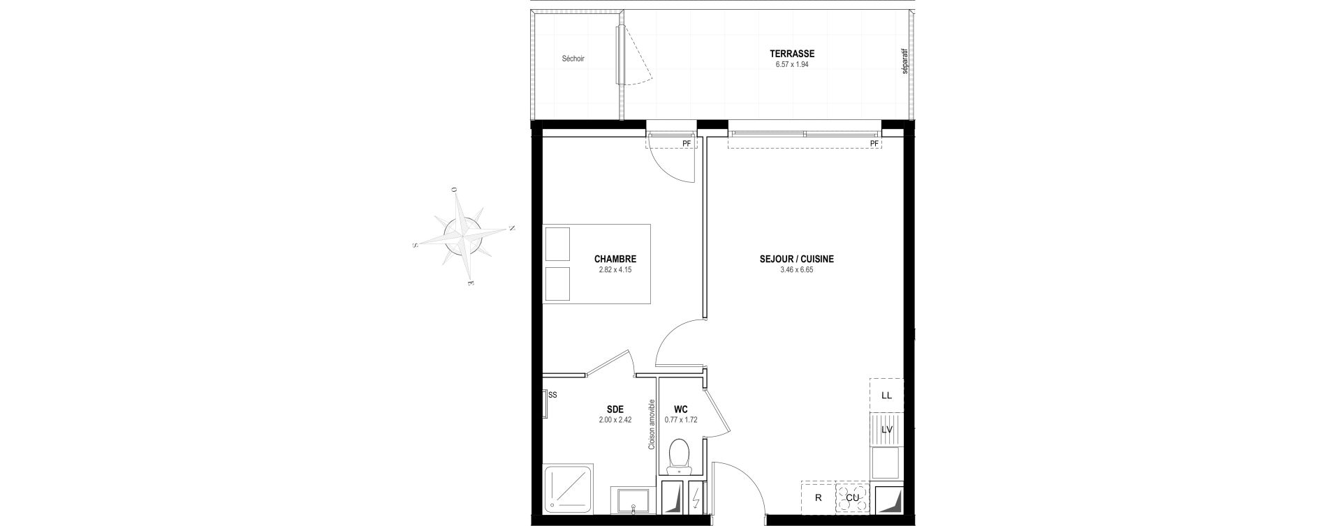 Appartement T2 de 40,51 m2 &agrave; Villeneuve-Loubet Centre