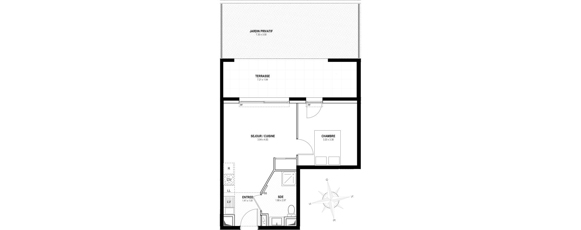 Appartement T2 de 35,70 m2 &agrave; Villeneuve-Loubet Centre