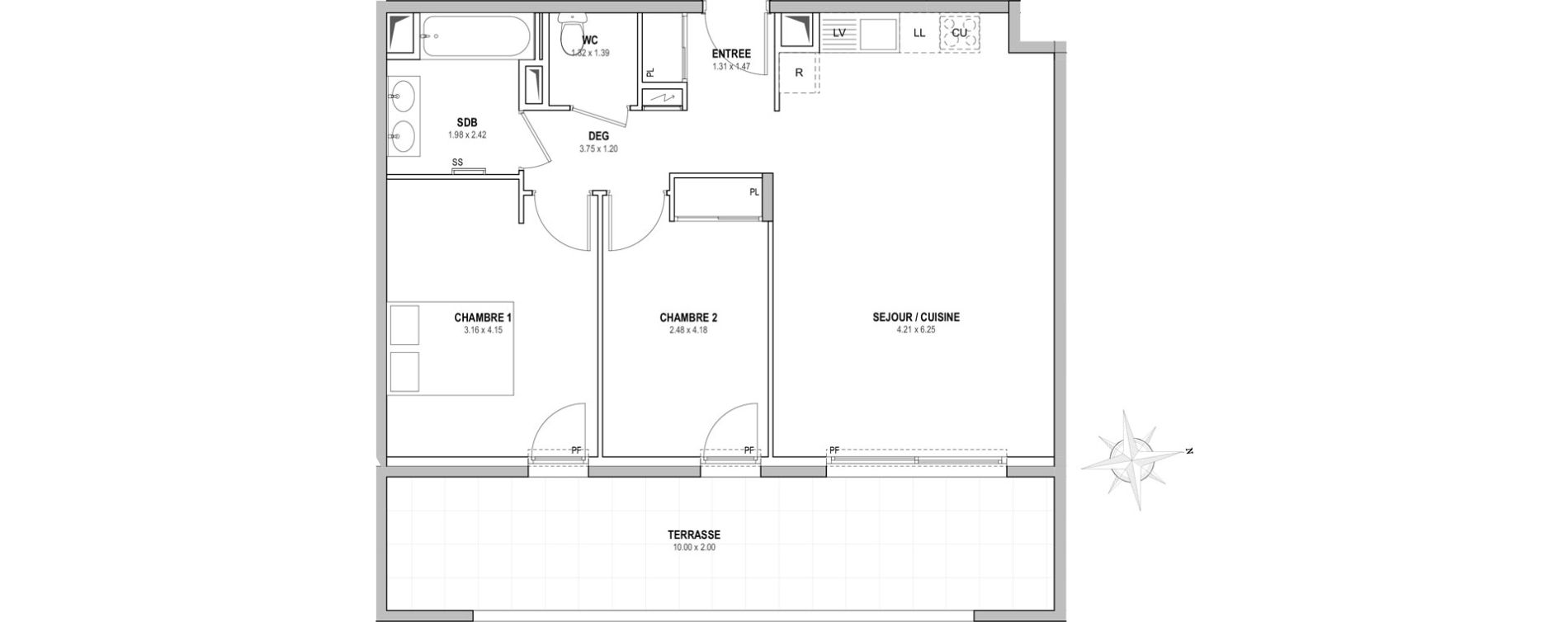 Appartement T3 de 63,00 m2 &agrave; Villeneuve-Loubet Centre