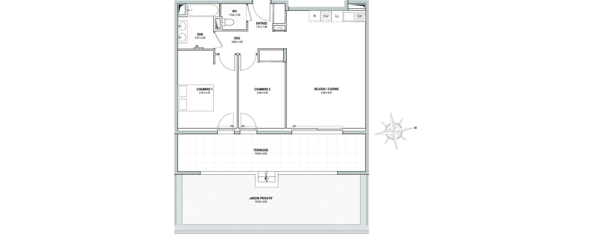 Appartement T3 de 62,32 m2 &agrave; Villeneuve-Loubet Centre