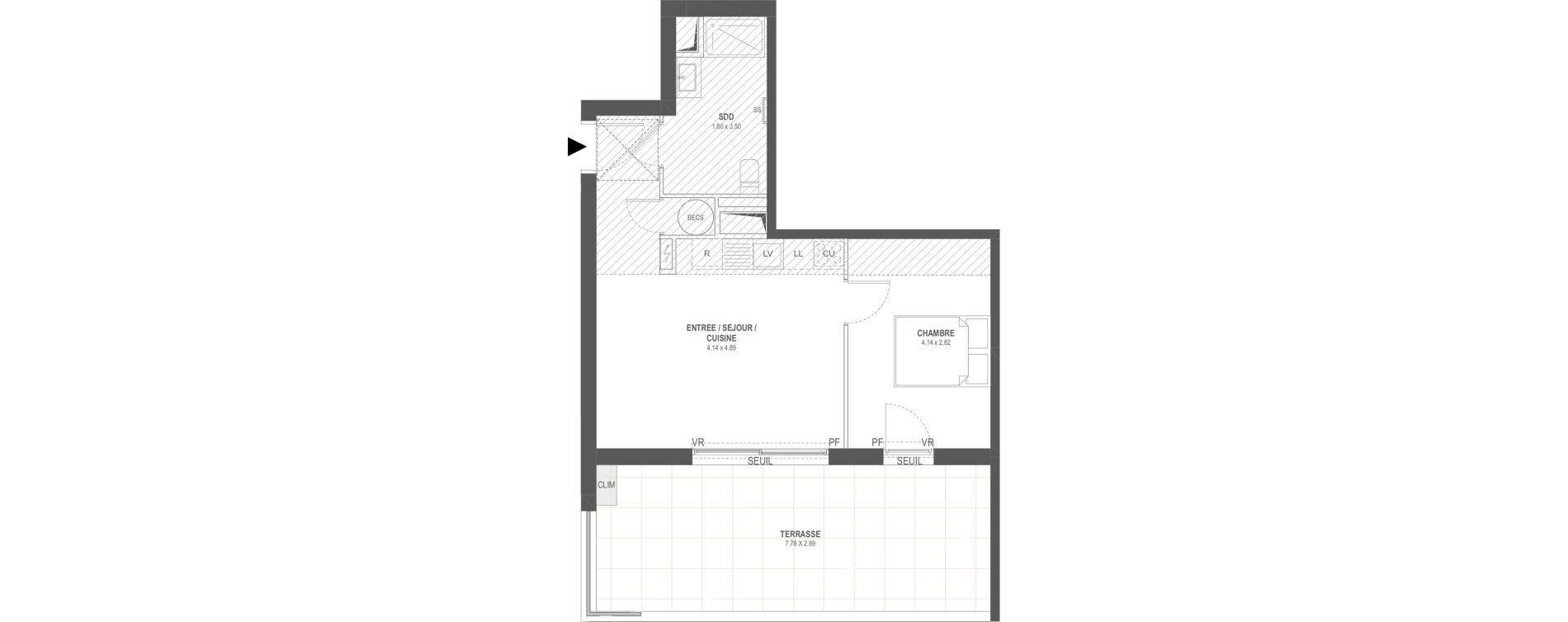 Appartement T2 de 41,79 m2 &agrave; Villeneuve-Loubet Les maurettes