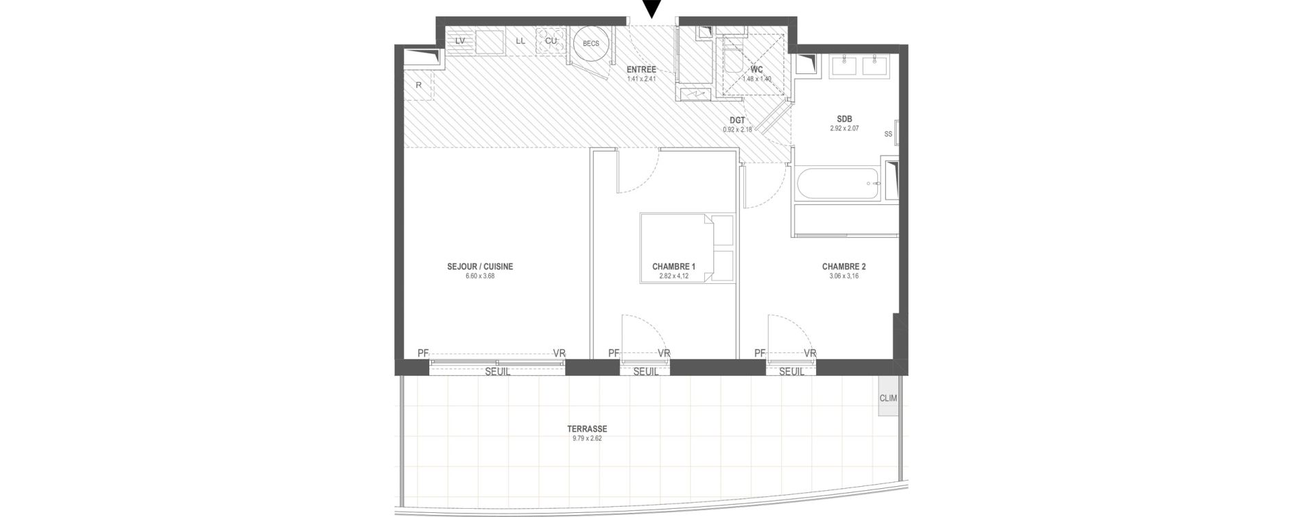 Appartement T3 de 60,12 m2 &agrave; Villeneuve-Loubet Les maurettes