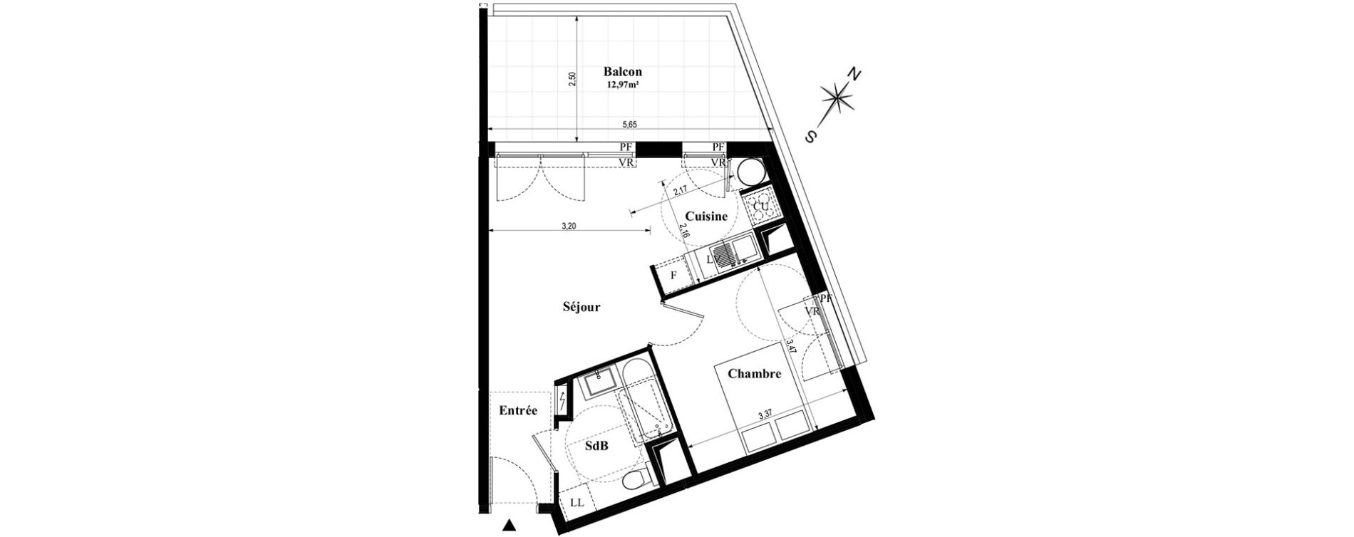 Appartement T2 de 39,40 m2 &agrave; Villeneuve-Loubet Centre
