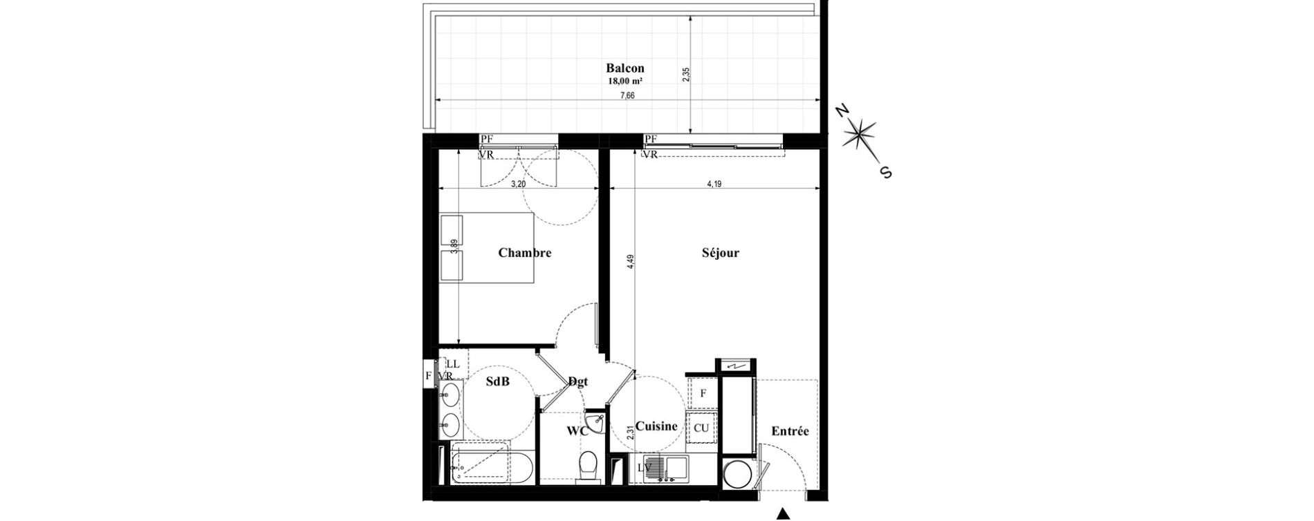 Appartement T2 de 48,76 m2 &agrave; Villeneuve-Loubet Centre