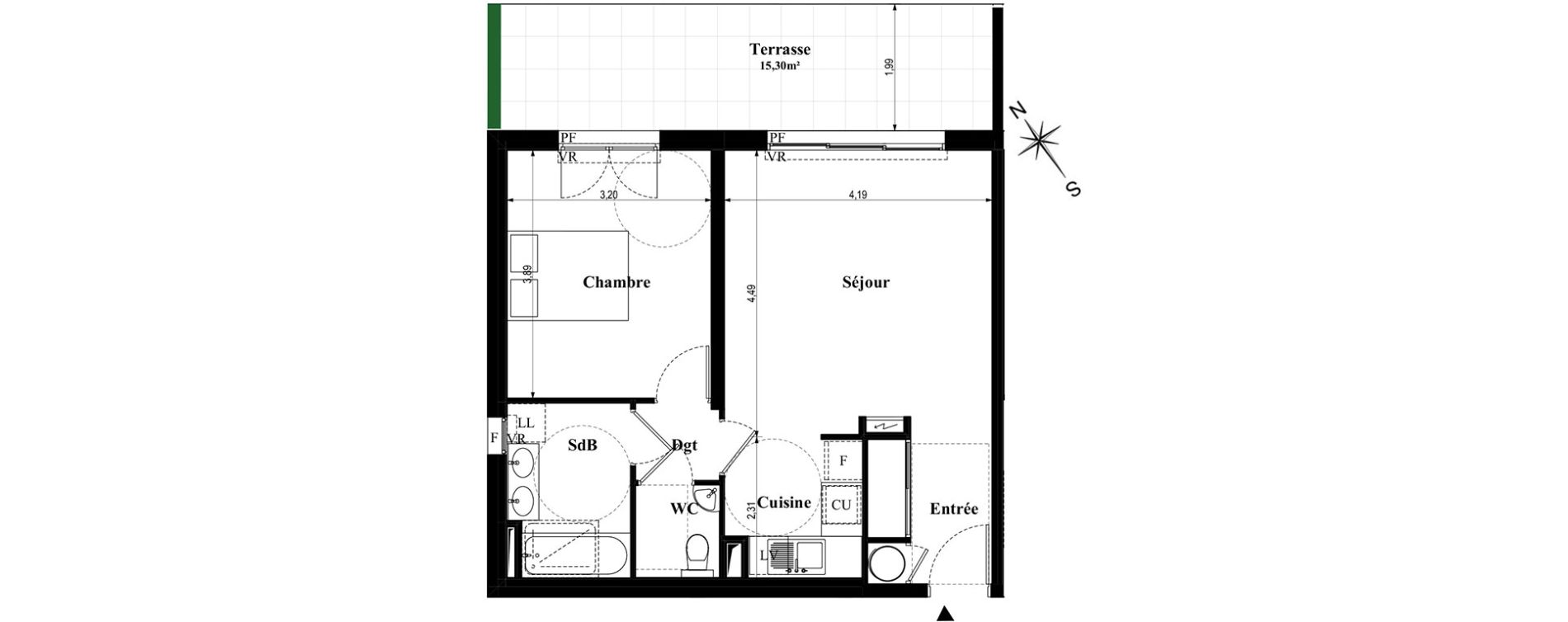 Appartement T2 de 48,76 m2 &agrave; Villeneuve-Loubet Centre